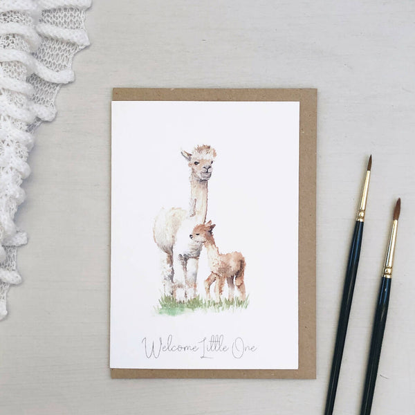 Alpacas New Baby Card