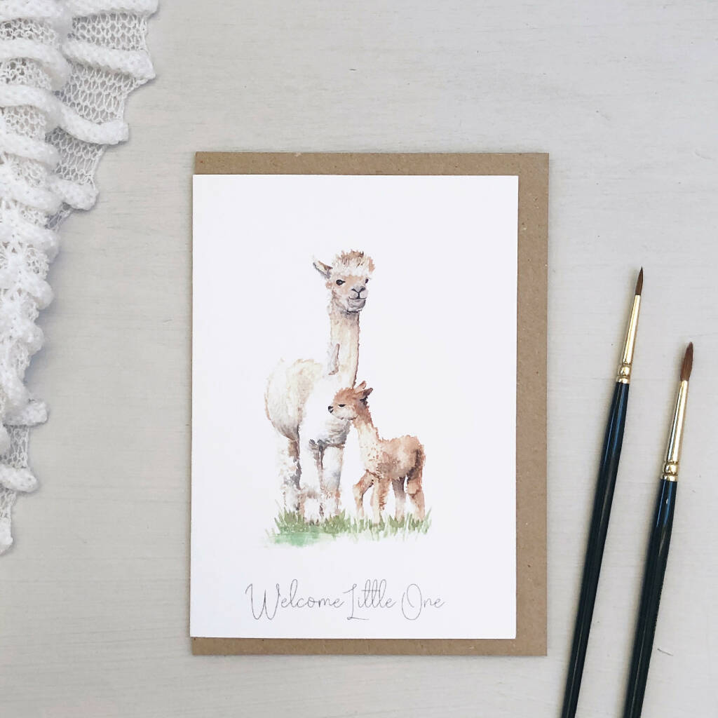 Alpacas New Baby Card