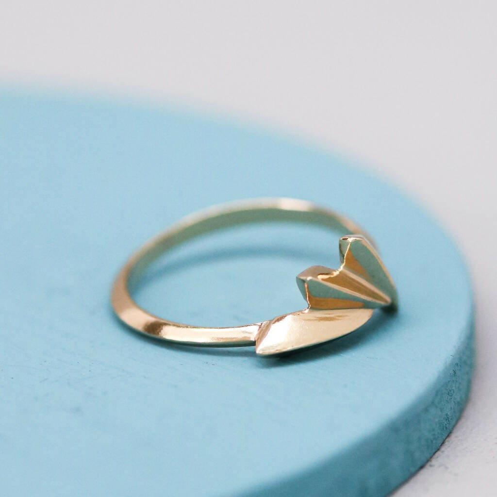 Geometric Fan Statement Ring in Solid 9ct Gold