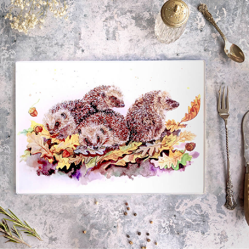 Hedgehogs Glass Placemat