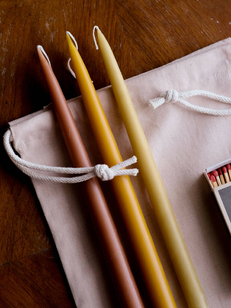 Linen Candle Storage Bag