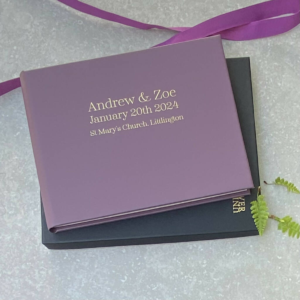 Personalised Recycled Leather Guest Book