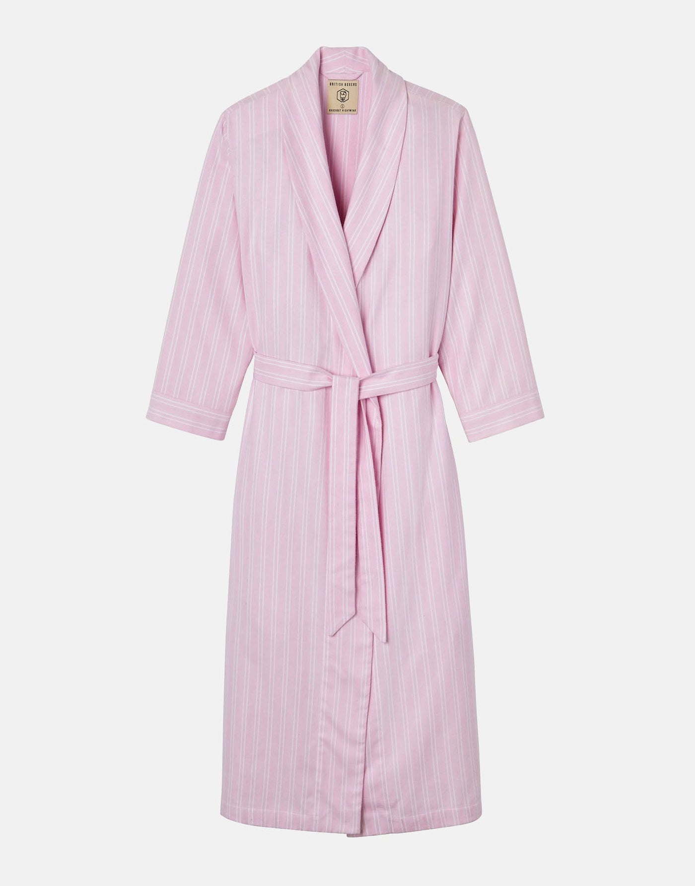 Women's Brushed Cotton Dressing Gown – Westwood Pink Stripe