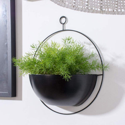 Black Round Wall Planter