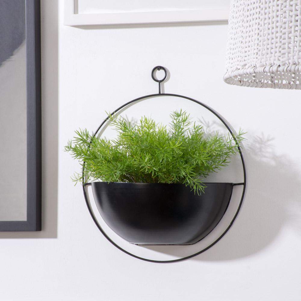 Black Round Wall Planter