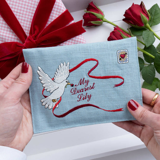 Valentine's Personalised Embroidered Keepsake Envelope