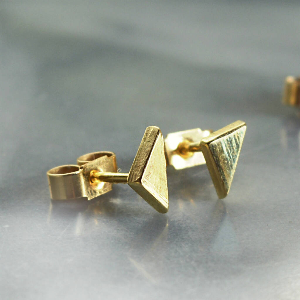 Triangolo - Ethical Gold Studs in 9ct and 18ct