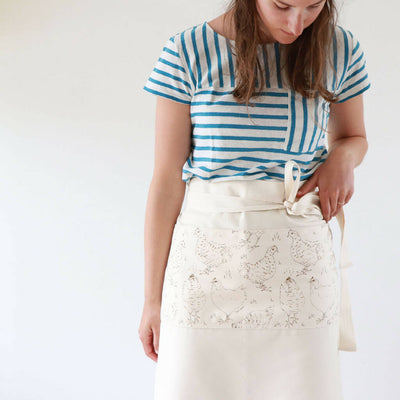 Natural Organic Half Wrap Around Pocket Hen Apron