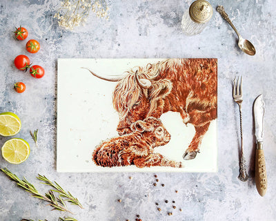 Highland Cows Glass Placemat