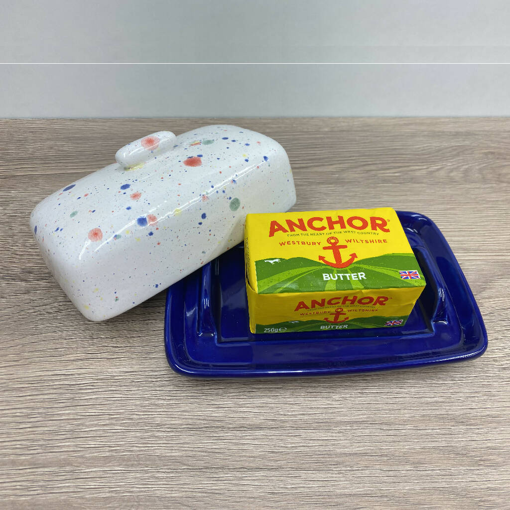 Butter Dish with Celebration Glazed Lid