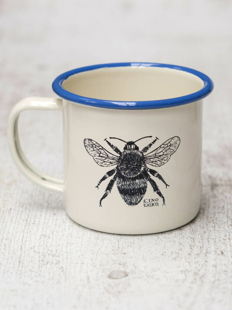 Bee Etched Enamel Mug