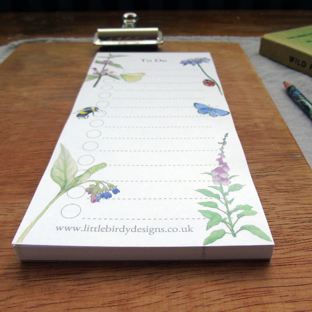 Wild Flower 'To Do' List Notepad