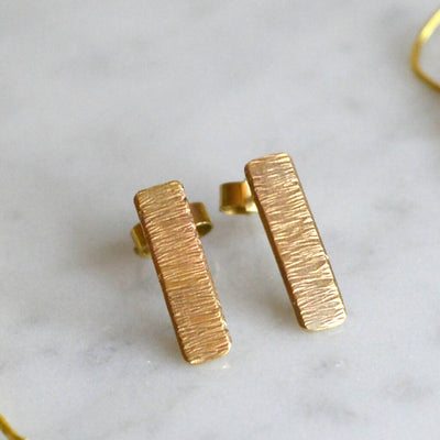 Gwels Ha Gwyns Flat Studs in 9ct and 18ct Ethical Gold