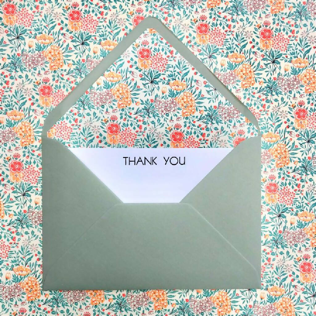 Box of 10 Thank You Cards in Summer Meadow