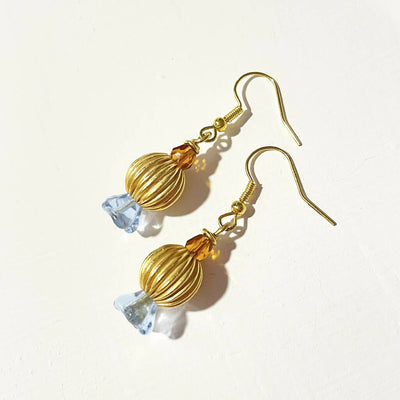 Bluebell Bloom Brass Earrings