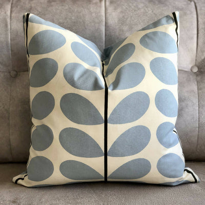 Blue Leaf, Velvet-Backed Cushion