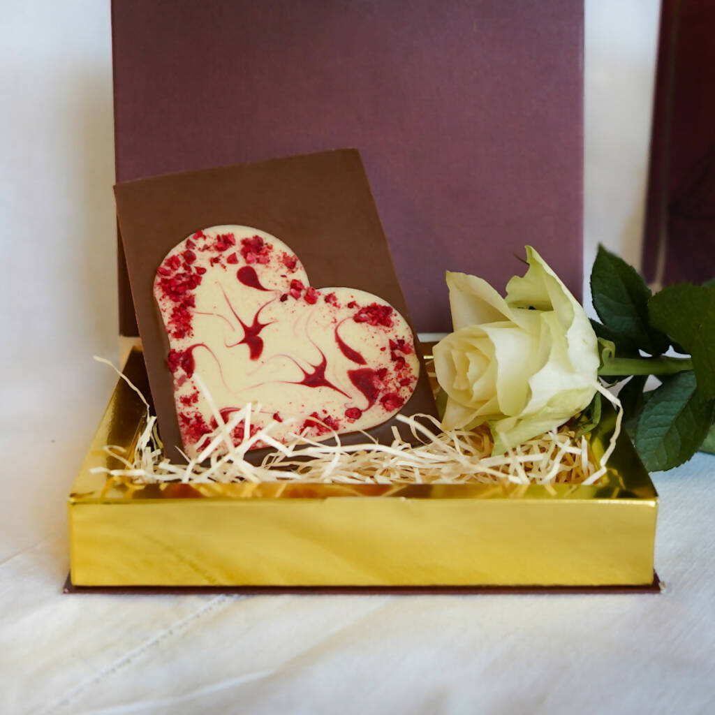 Hand-Crafted Heart Chunky Chocolate Bar in Ruby Book