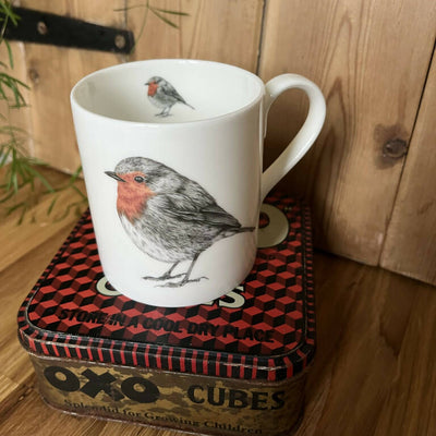 Fine Bone China Robin Mug