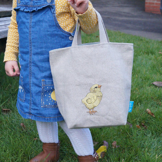 Embroidered Little Chick Easter Egg Hunting Bag