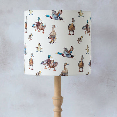 Ducks and Ducklings Canvas Lampshade in Cream