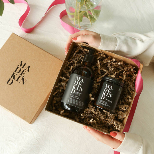 Gift Box with Natural Hand Wash and Aromatherapy Candle