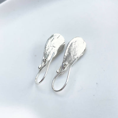 Geometric Amethyst Fine Silver Drop Earrings