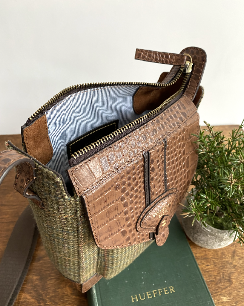 Hackthorn Tweed and Leather Cross Body Bag