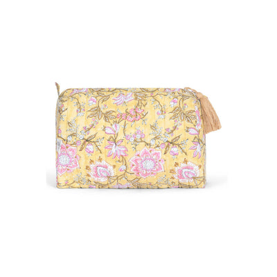 Lemon Bloom Print Wash Bag - Pink