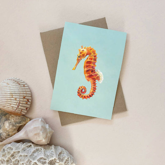Watercolour Seahorse Greetings Card