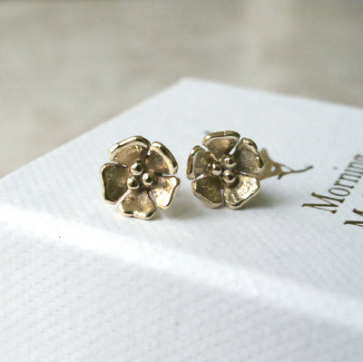 Blossom Flower Stud Earrings in 9ct Gold
