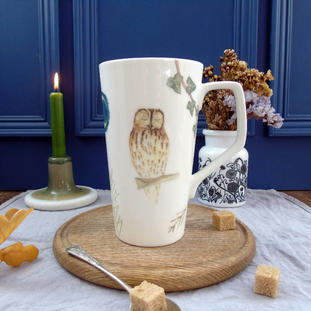 Tawny Owl Bone China Tall Mug