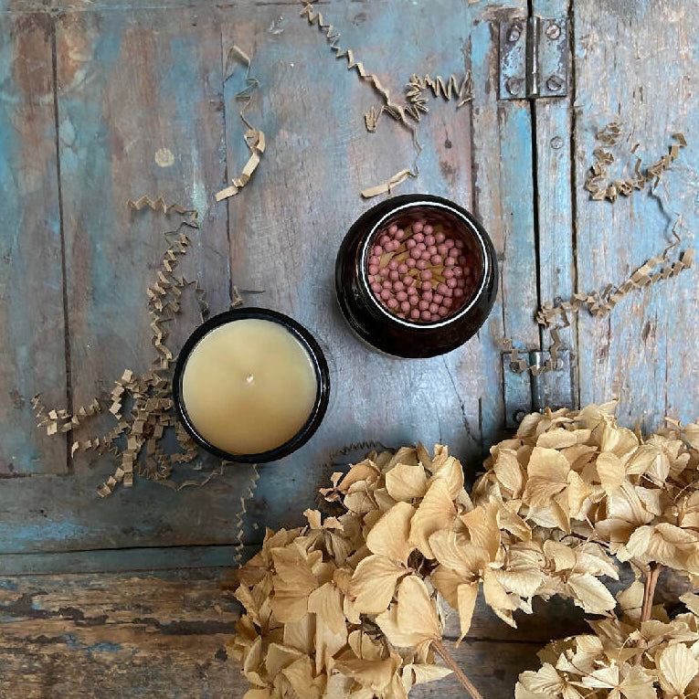 Bouclé Extra Long Safety Matches in Amber Glass Jar