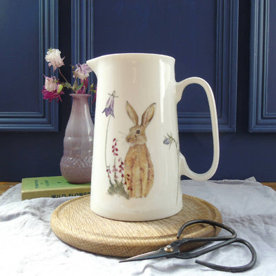 Brown Hare Bone China Two Pint Jug