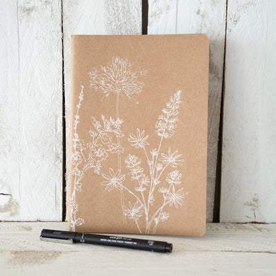 A5 Kraft Card Cover Notebook Garden Design