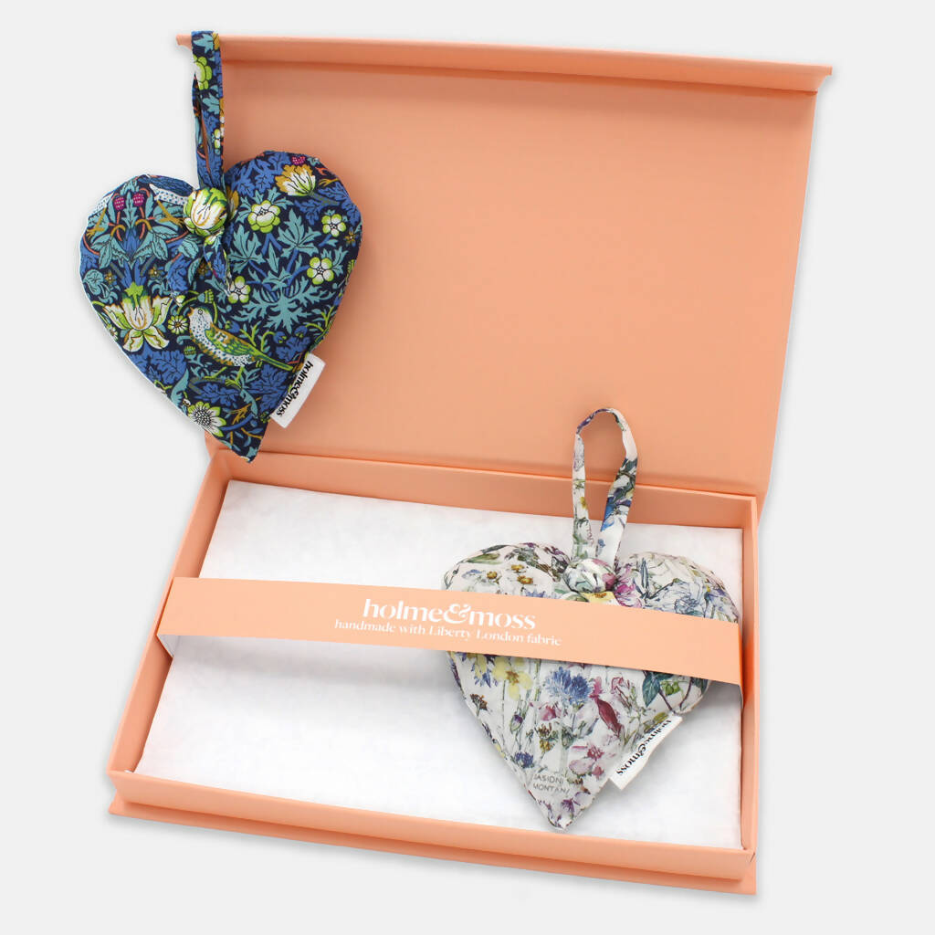 Liberty Lavender Heart Gift Box, Set of Two - Strawberry Fields Collection