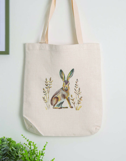 Cotswold Hare Linen Tote Bag