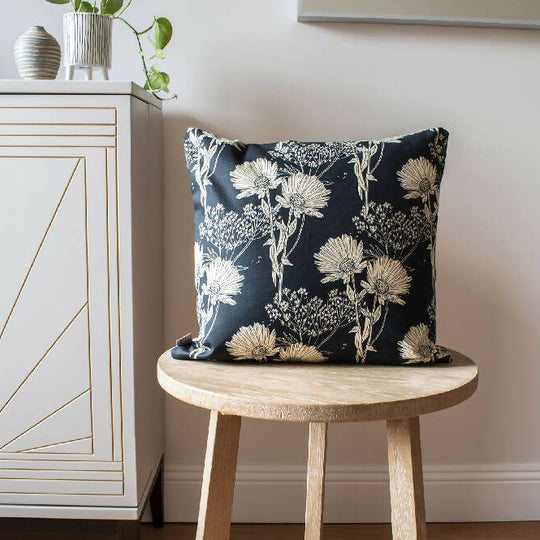 Calendula Cushion in Blueberry