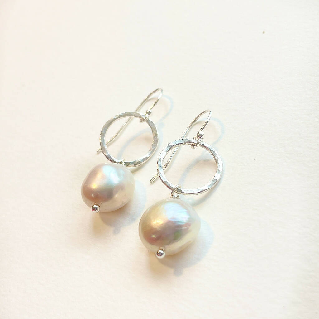 Sterling Silver Pearl and Hoop Earrings