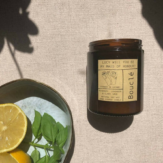 Bouclé Maid of Honour Personalised Candle Gift