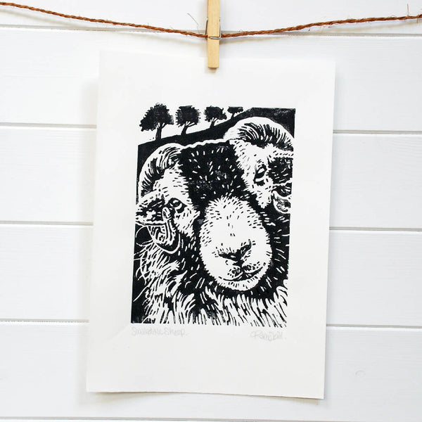 Swaledale Sheep - Open Ended Edition - Original Linocut Print