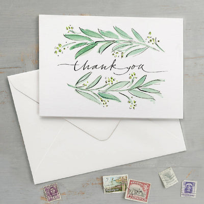 'Thank You' Olive Leaves Greeting Card