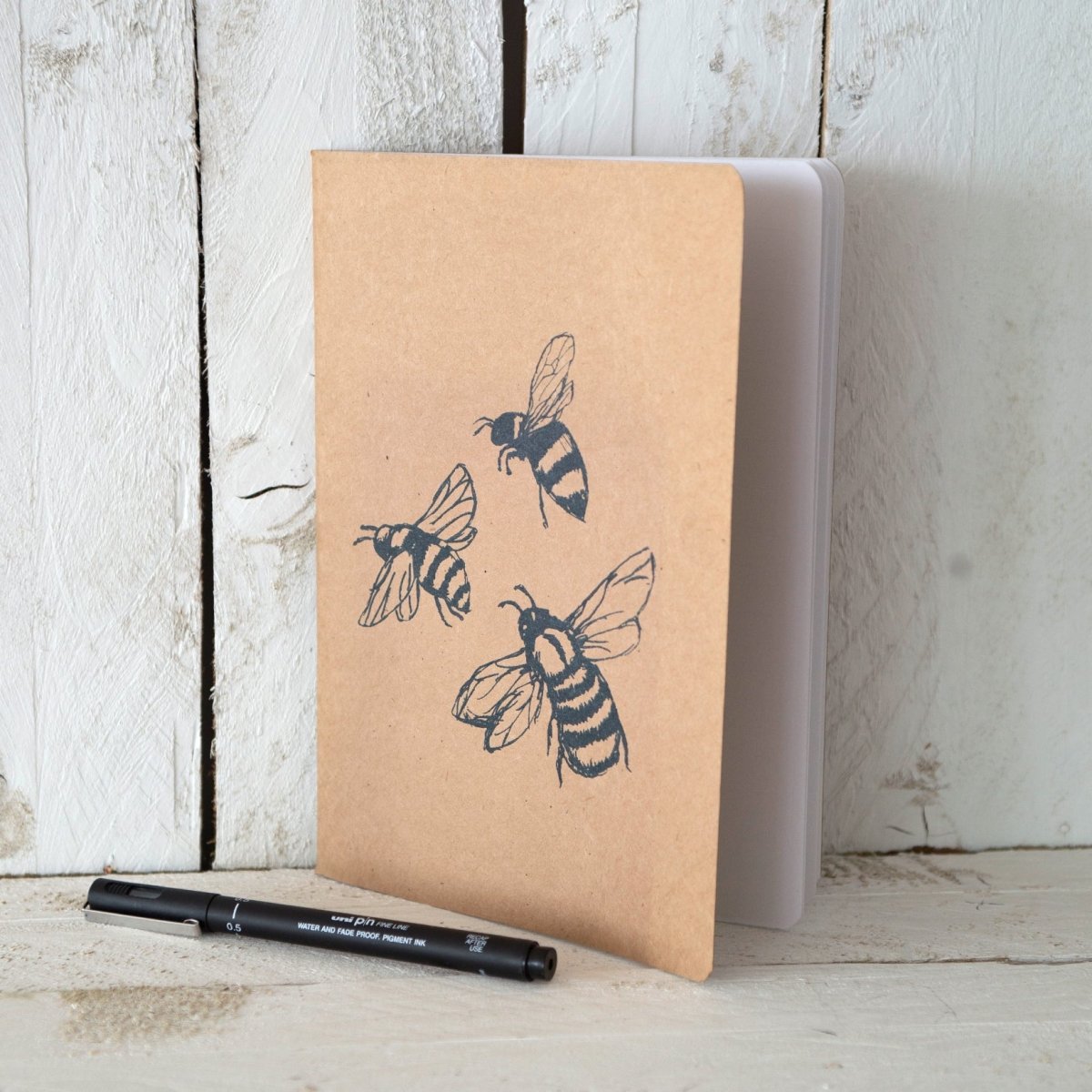 Bee Kraft Card Cover Notebook A5