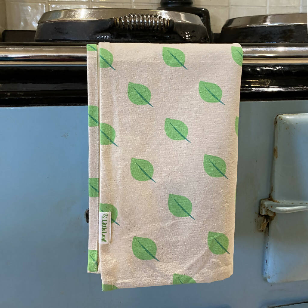 Organic cotton Tea Towel with Leaves print