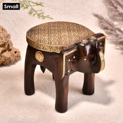Wooden Elephant Side Table