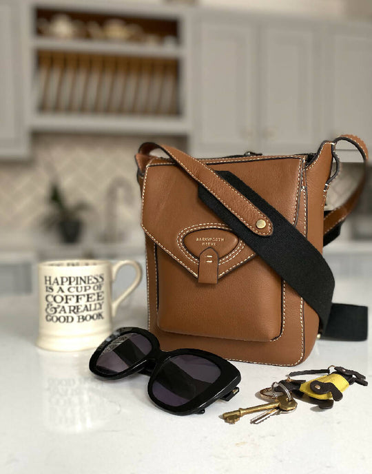 Hackthorn Leather Cross Body Bag in Tan