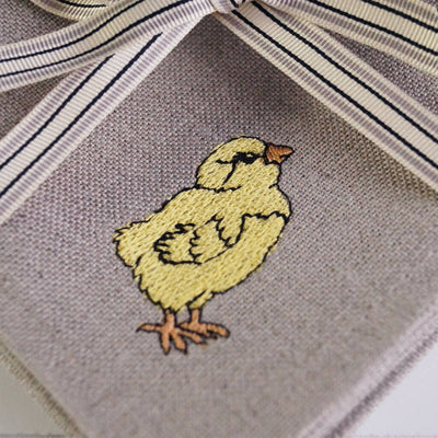 Embroidered Little Chick Cocktail Napkins - Set of Four