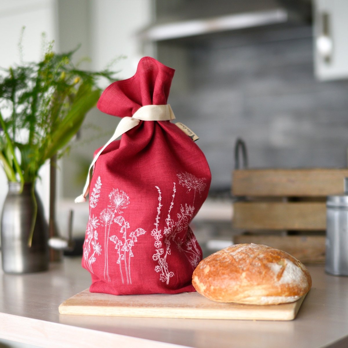 Breathable Linen Bread Bag Garden Design