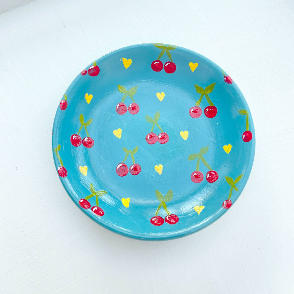 Cherry Trinket Hand Painted Dish