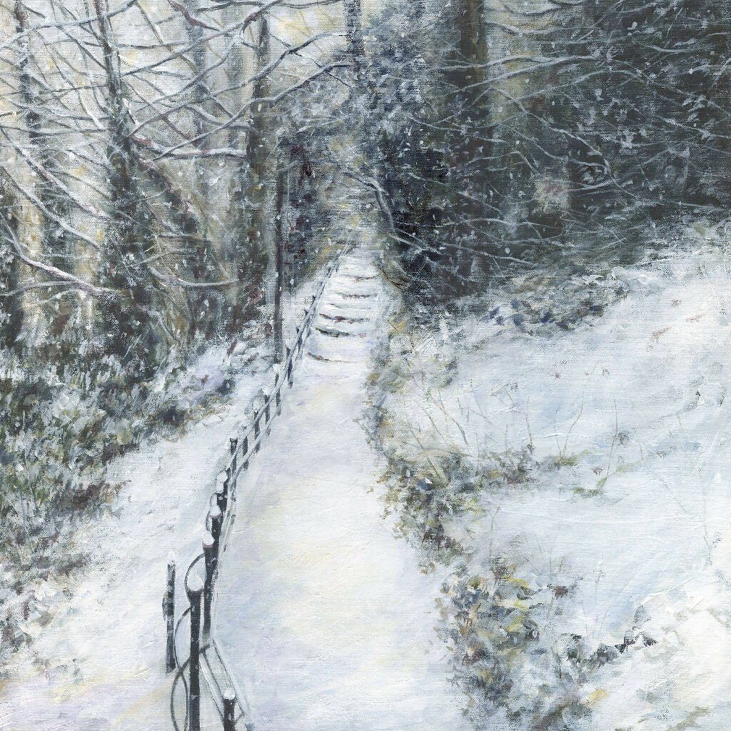 The Way Winter Scene- Signed, Mounted Art Print