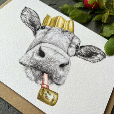 Guernsey Cow Christmas Card
